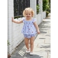 thumbnail image 4 of Cenuakty Newborn Baby 3M 6M 12M 18M 24M Girls Independence Day Outfits Adorable Star Print Flying Sleeve Square Neck Tops and Shorts Set, 4 of 9