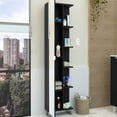 thumbnail image 2 of Black, 20.2" Wide Cabinet - Four Exterior Open Shelves - Bathroom Use Case / Provides Bathroom Storage, 2 of 3