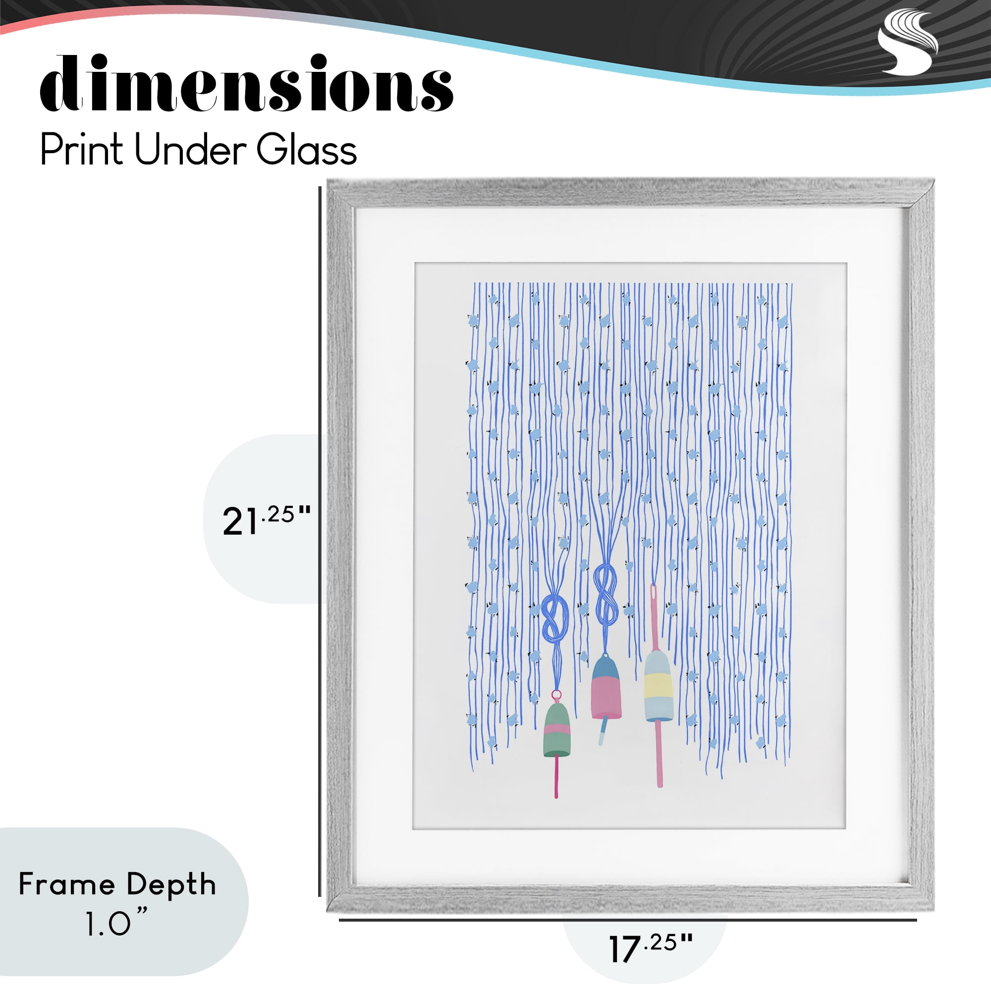Stupell Industries Hanging Buoys on Ropes Gray Framed Print Under Glass, design by Melissa Tilley