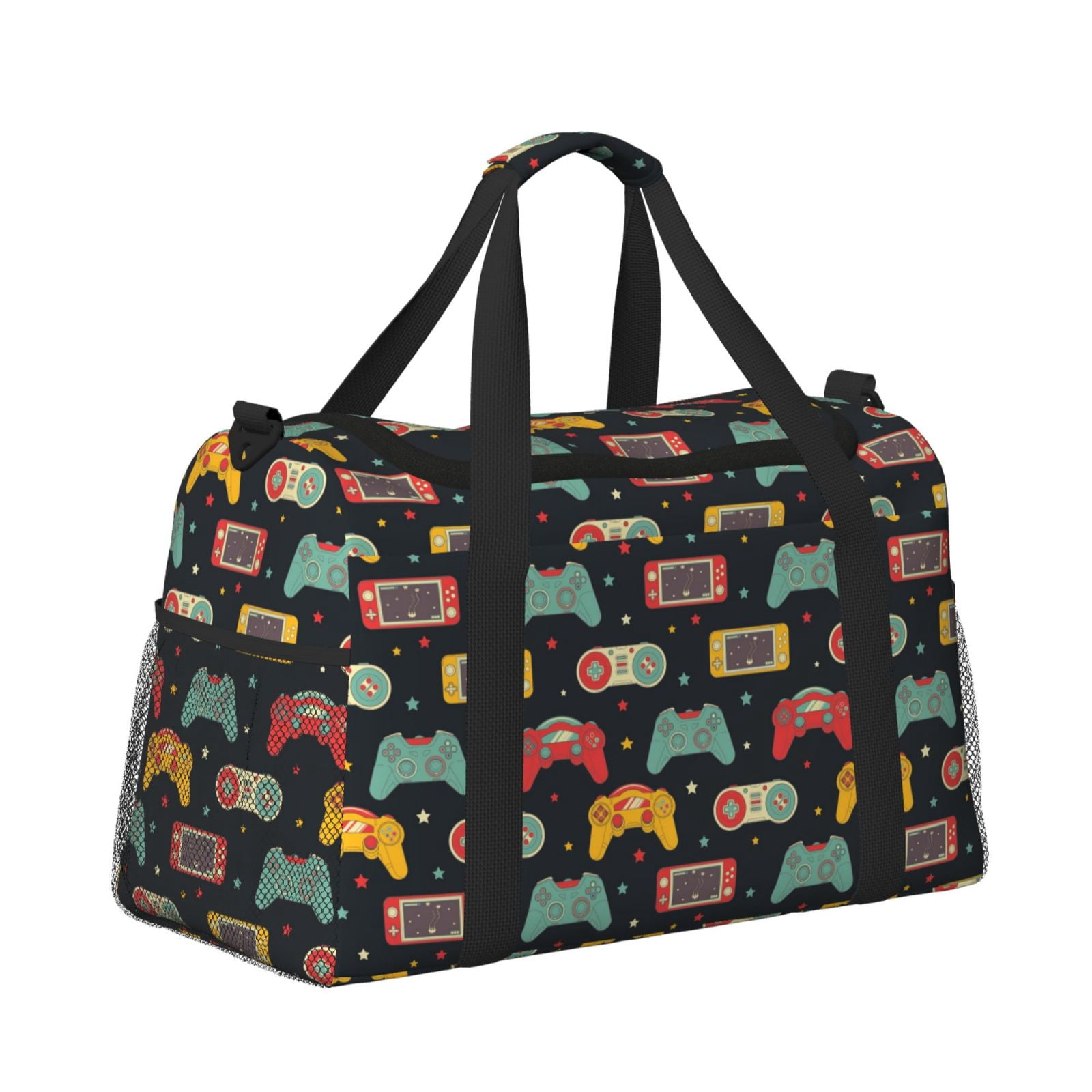 Fuzoiu Retro Video Game Print Travel Duffle Bag,Carry On Tote Bags,Duffel Bag,Sport Gym Bag, Hospital Bag for Labor and Delivery, Overnight Bag,Luggage Bag
