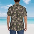 thumbnail image 4 of Fotbe Camouflage maple Camisa Hawaiana para Hombre Unisex – Camisa Casual de Verano con Botones de Manga Corta de Algodón y Lino,Small, 4 of 7