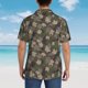 thumbnail image 4 of Balery Camouflage maple Camisas hawaianas de manga corta para hombre, camisas playeras de corte holgado, camisas de vacaciones con botones,X-Large, 4 of 7