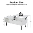 thumbnail image 3 of WEGFTDUOP 39" Wood Lift Top Coffee Table with Hidden Storage & Adjustable Storage Shelf, Convertible Dining Table for Living Room and Office, 3 of 9