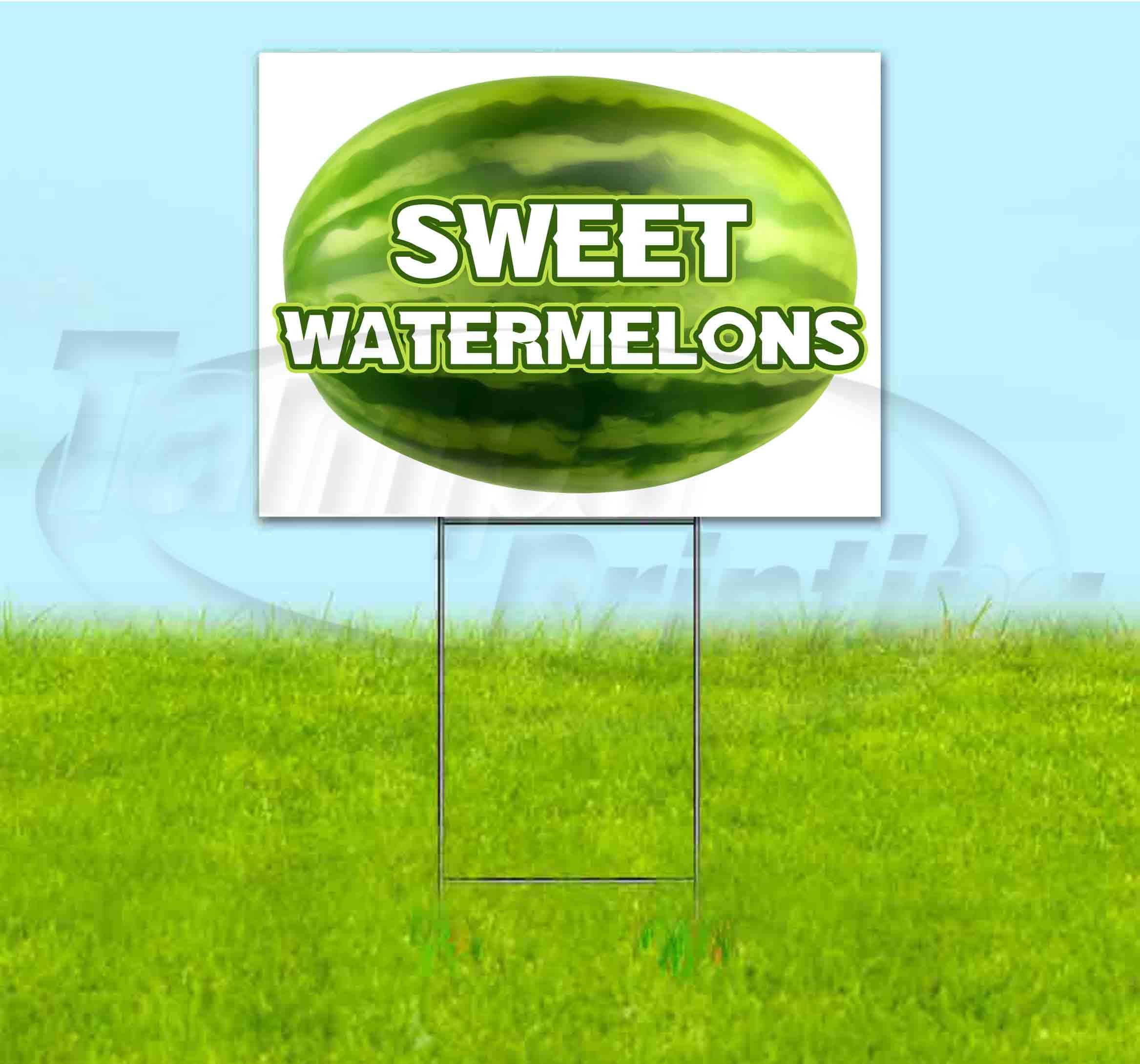 Sweet Watermelons (18" X 24") Yard Sign, Includes Metal Step Stake