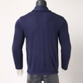 thumbnail image 6 of Manxivoo Mens Cardigan Sweater Mens Fashion Leisure Solid Wool Knitting Stand Collar Long Sleeve Long Style Cardigan Coat, Coats for Men Blue L, 6 of 6