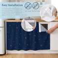 thumbnail image 5 of Navy Blue Sky Cabinet Curtains for Kitchen 35"W x 35"L, Country Farmhouse Minimalist Star Night Laundry Sink Cabinets Magic Tape Short Curtain Privacy Panel for Bathroom Vanity Cabinets, 5 of 9