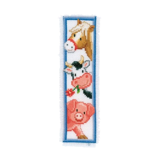 Cuadros Decorativos Kits de punto de cruz de 14 quilates contados para bricolaje, marcapáginas de animales, costura (XJL048) Likrtyny embutido en tela