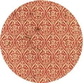 thumbnail image 1 of Ahgly Company Indoor Round Patterned Macaroni and Cheese Yellow Area Rugs, 3' Round, 1 of 6