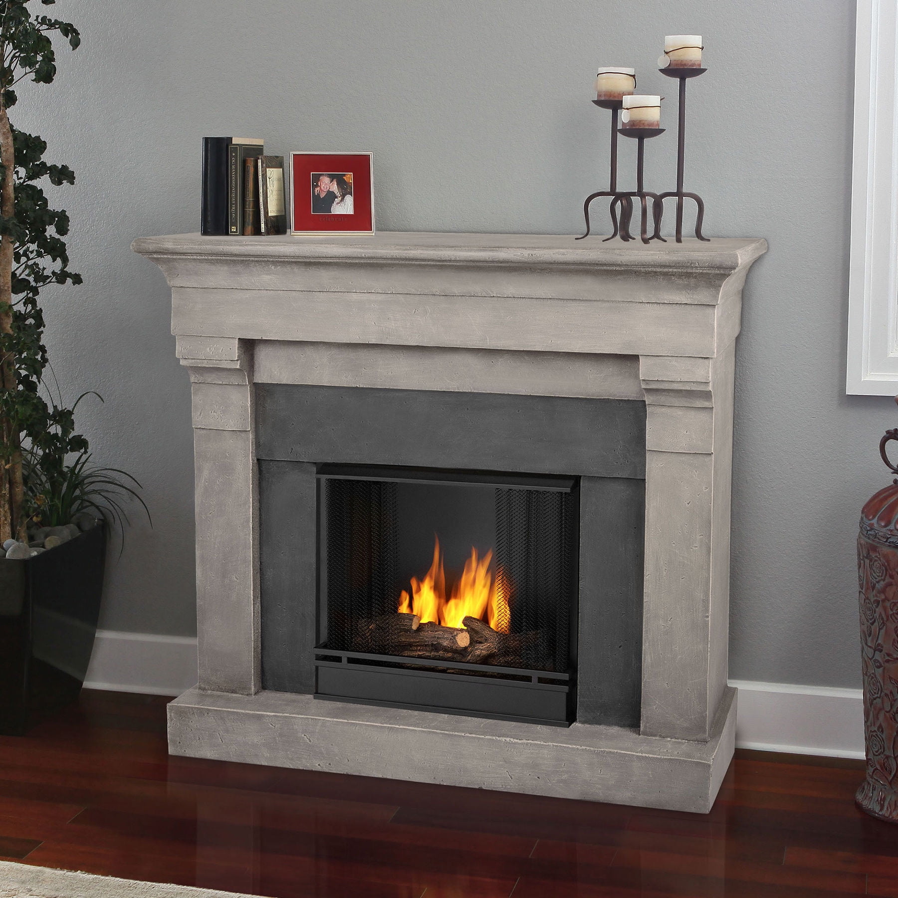 Real Flame Torrence Cast Indoor Ventless Gel Fireplace