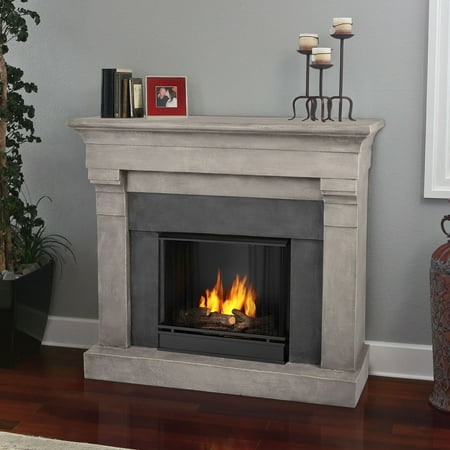 Real Flame Torrence Cast Ventless Gel Fireplace In Cinder Stone