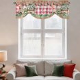 thumbnail image 3 of Tie Up Valances for Windows, Eucalyptus Trucks Adjustable Valance Curtains Window Treatment for Living Room, Spring Rustic Floral Wooden Red Plaid Rod Pocket Kitchen Curtains & Drapes 54x18 Inch, 3 of 9
