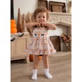 thumbnail image 6 of RUINIXCW Newborn Baby Girl Halloween Outfit Smocked Romper Dress Infant Baby Girls Summer Fall Clothes Pumpkin Spider Embroidery Sleeveless Dress Playsuit, 6 of 8