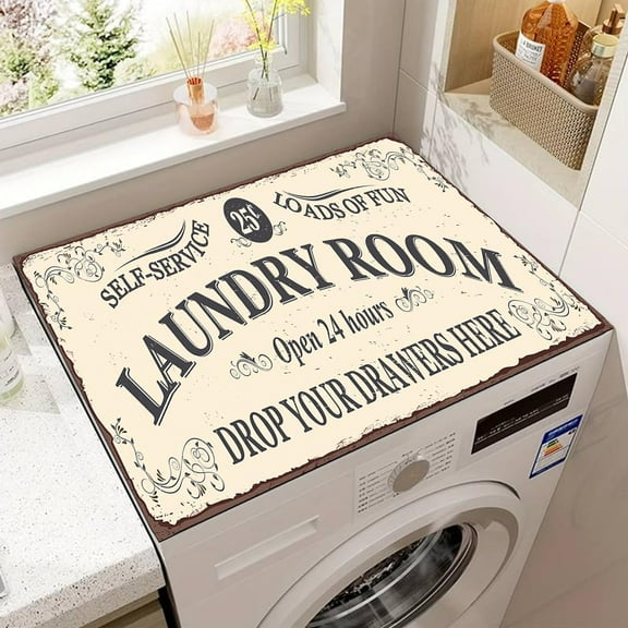 Washer Dryer Covers for the Top 23.6" x 19.7" Non-slip Dryer Top Protector Mat Dust-proof Washing Machine Cover Pad, Washer Dryer Top Covers for Laundry Room Kitchen Living Room Desk