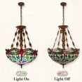 thumbnail image 5 of 5 Light Tiffany Pendant Light Fixture Adjustable Hight Stained Glass Tiffany Chandelier, 5 of 7