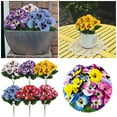 thumbnail image 5 of Artificial Pansy Flowers for Outdoor, UV Resistant Silk Pansies Flowers for Outside Planter Front Door Porch Yard Patio Window Box Home Decor, 5 of 7