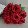 thumbnail image 5 of VONKY 10 Heads Artificial Rose Bouquet Simulation Floral Decor Home Office Table Centerpiece artificial Rose, Wine Red, 5 of 5