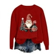 thumbnail image 6 of Makaor Sweatshirt for Women Long Sleeve Christmas Crew Neck Tops Santa Graphic Pullover Tees Fleece Cute Vacation Clothes, 6 of 6