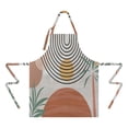thumbnail image 2 of Orange Boho Geometric and Plant Pattern (2) Apron-Garden Aprons for Women with Pockets-Cotton Linen Waterproof Kitchen Cooking Gardening Aprons Adjustable for Kitchen,Cooking,BBQ and Salon 33x27 Inch, 2 of 7