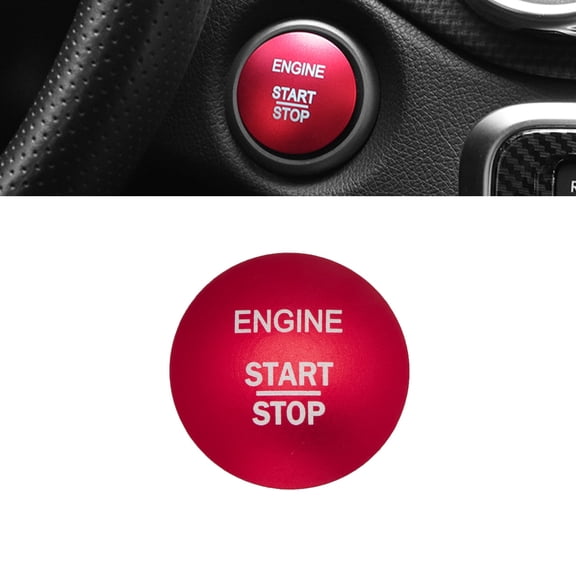 Xotic Tech Aluminum Keyless Start Engine Stop Push Button Stickers Cover Trim Compatible with Mercedes Benz B C E S G CL SL ML GL CLA GLA GLC GLK GLS Class(Red)