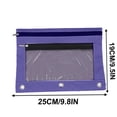 thumbnail image 3 of Daveitl 3 Holes Binder Double Zipper Pencil Pouch, Mesh Window Cloth Stationery Storage Bag, 9.84 x 7.48 x 0.39 Inches, Multiple Colors Available, 3 of 5