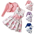 thumbnail image 5 of Hiijoy Toddler Girls Outfits Floral Bow Sundress with Long Sleeve Ribbed Top, Sizes 3-4T, 5 of 8