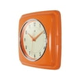 thumbnail image 3 of Infinity Instruments Retro Square Orange Plastic 9.25-inch Analog Wall Clock, 3 of 7