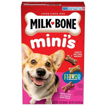 Milk-Bone Flavor Snacks Mini Dog Biscuits, Flavored Crunchy Dog Treats, 15 Oz.Milk-Bone Flavor Snacks Mini Dog Biscuits, Flavored Crunchy Dog Treats, 15 Oz.