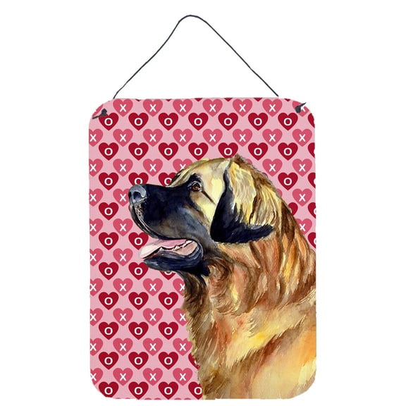 Carolines Treasures LH9168DS1216 Leonberger Hearts Love and Valentines Day Portrait Wall or Door Hanging Prints 12WX16H