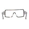 thumbnail image 4 of Luxury Large Shield Rectangle Exposed Lens Rimless Sunglasses Gold Black Clear, 4 of 4