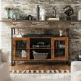 thumbnail image 7 of BOBOKY TV Stand 55 inch TV, Tall Entertainment Center with Storage, Farmhouse Industrial TV Console for Bedroom Living Room,Rustic Brown, 7 of 7
