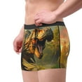 thumbnail image 2 of Fotbe Realistic Style Forest Dinosaur Men’s Total Support Pouch Boxer Briefs, X-Temp Cooling, Moisture-Wicking Underwear, Regular, Long-leg and Trunk-Small, 2 of 6