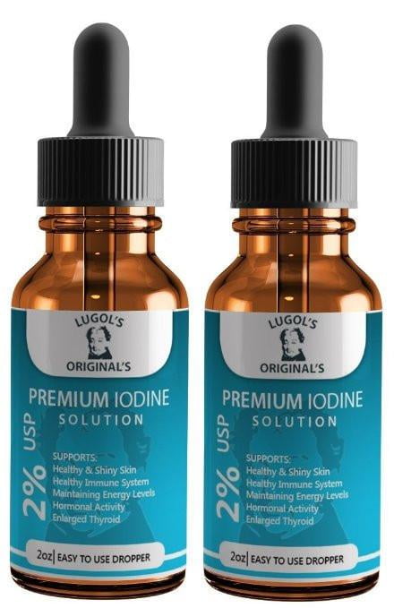 2% Lugols Iodine Solution Drops Thyroid Support Supplement 2oz