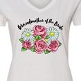 thumbnail image 4 of Inktastic Grandmother of the Bride Roses and Daisies Women's V-Neck T-Shirt, 4 of 5