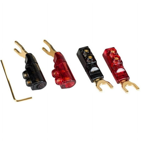 Parts Express 5/16" Spade Terminal with Dual Set Screws and Poly Carbonate Shell 2 Pair