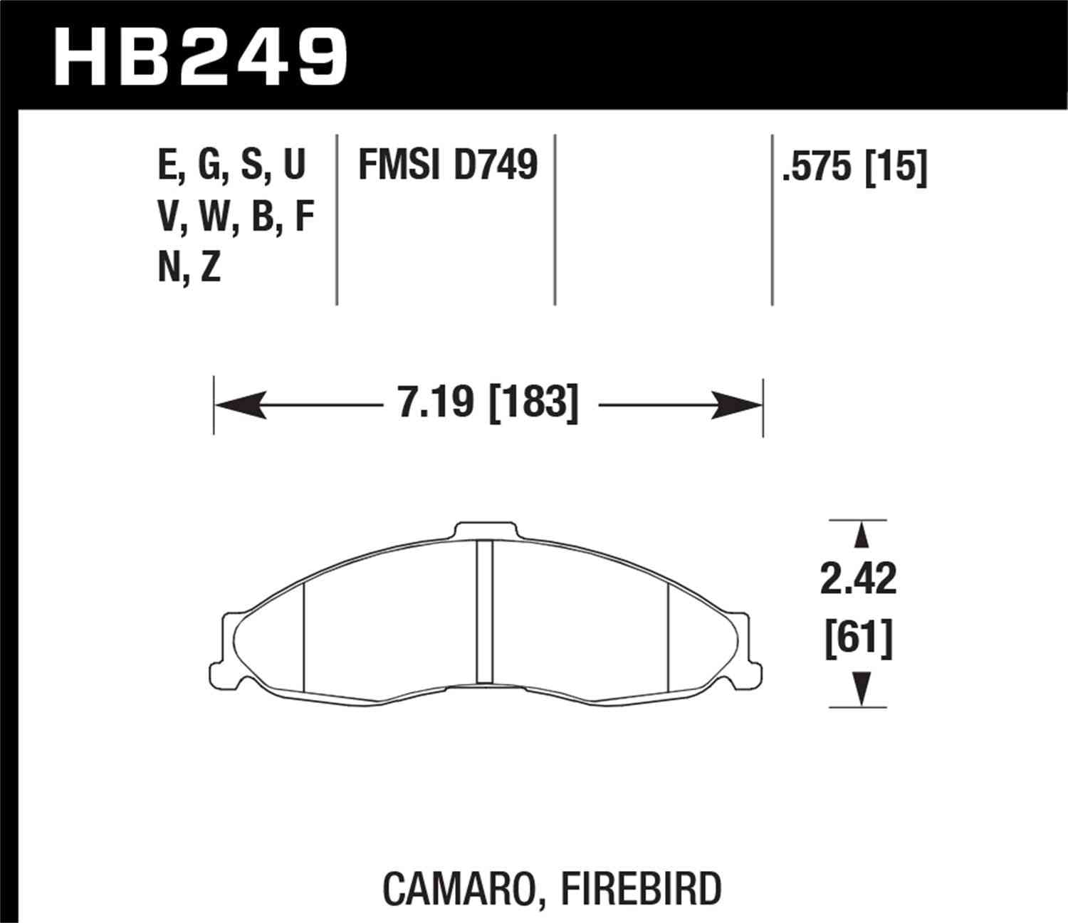 Hawk Performance HB249B.575 HPS 5.0 Disc Brake Pad Set