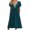 Green independence day dresses for women, variant on Wenini Dresses for Women 2023 Work V-Neck Short Sleeve Midi Solid Summer Dresses Evening Party Loose Fashion Casual Fancy Lace Pleated Swing Dress with Pocket Black XL