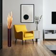 thumbnail image 2 of Brown Decorative Contemporary Mango Wood Ribbed Design Cylinder Shaped Floor Vase, 30 Inch, 2 of 5