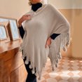 thumbnail image 4 of Weikingp Shawl Wraps for Women, Womens Solid Color Frayed Pullover Fringed Shawl Sweater Cape Fashion Coat, Pashmina Shawls And Wraps, White Shawl, Black Shawl Beige, 4 of 5