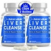 Clean Nutraceuticals Liver Cleanse Support and Detox Supplement, Max Strength Liver Cleanse Detox Aid Formula with Milk Thistle, 120 Capsules, 2 Pack