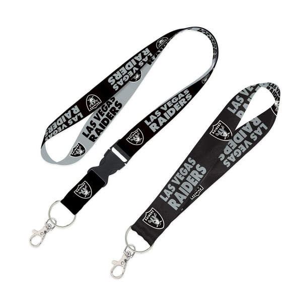 WinCraft Las Vegas Raiders 2-Pack Lanyard with Detachable Buckle & Key Strap Set
