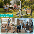 thumbnail image 3 of Foldable Hand Truck, 3-in-1 Aluminum Collapsible Dolly Cart with 4 Rubber Wheels and Retractable Handle, Portable Moving Dolly, Black, 3 of 7
