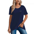 thumbnail image 6 of Women's 100% Cotton Regular Comfortable Tee with Simple Smile Design, 6 of 7