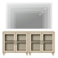 thumbnail image 4 of TV Stand for 75 Inch, Ample Storage Cabinet with 4 Glass Doors, Wooden Entertainment Center Storage Cabinet for Living Room & Dining Room & Bedroom, Beige, 4 of 8