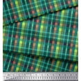 thumbnail image 2 of Soimoi Green Heavy Satin Fabric Check Check Print Fabric by Yard 54 Inch Wide, 2 of 4
