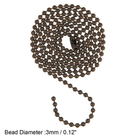 Bronze 3 Feet Long Ball Bead Chain Clasp Keychain Extension For