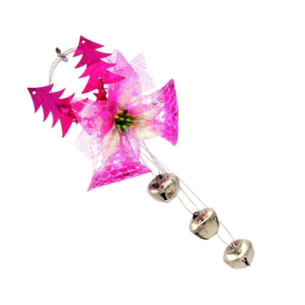 Injueey Pequeña campana colgante árbol de Navidad plástico Navidad pequeña campana colgante para decoración del hogar Kits de decoración para fiestas Rosado Injueey HA002215-03
