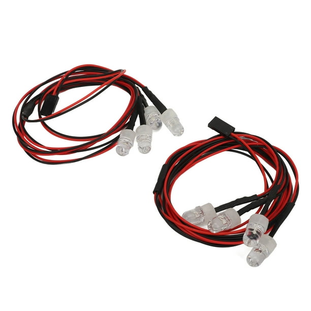 Luz LED Para Coche RC, Kit De Iluminación RC De 2 Piezas Estable 2 Rojos Y 2 Blancos De Silicona Para Modelo RC