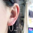 thumbnail image 4 of Minimalist Thin Endless Hoop Earrings Sterling Silver 925 Simple Small Cartilage Huggie Hoops Tragus Earring Ear Piercing Nose Rings Studs 14mm 16mm 18mm 20mm Fashion Jewelry for Women Men BFF, 4 of 5