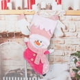 thumbnail image 5 of Deeceymbur Pink Knitted Christmas Stocking Santa Snowman Shaped Gift Bag Christmas Tree Hanging Decor Sock, 5 of 6