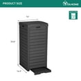thumbnail image 5 of Dextrus Outdoor Resin Trash Bins, 31 Gallon Hideaway Garbage Cans with Lid and Drip Tray for Easy Cleaning on Porch, Backyard, Poolside, Deck, Patio, 16"L x 16.3"W x 33.8"H (Black), 5 of 9
